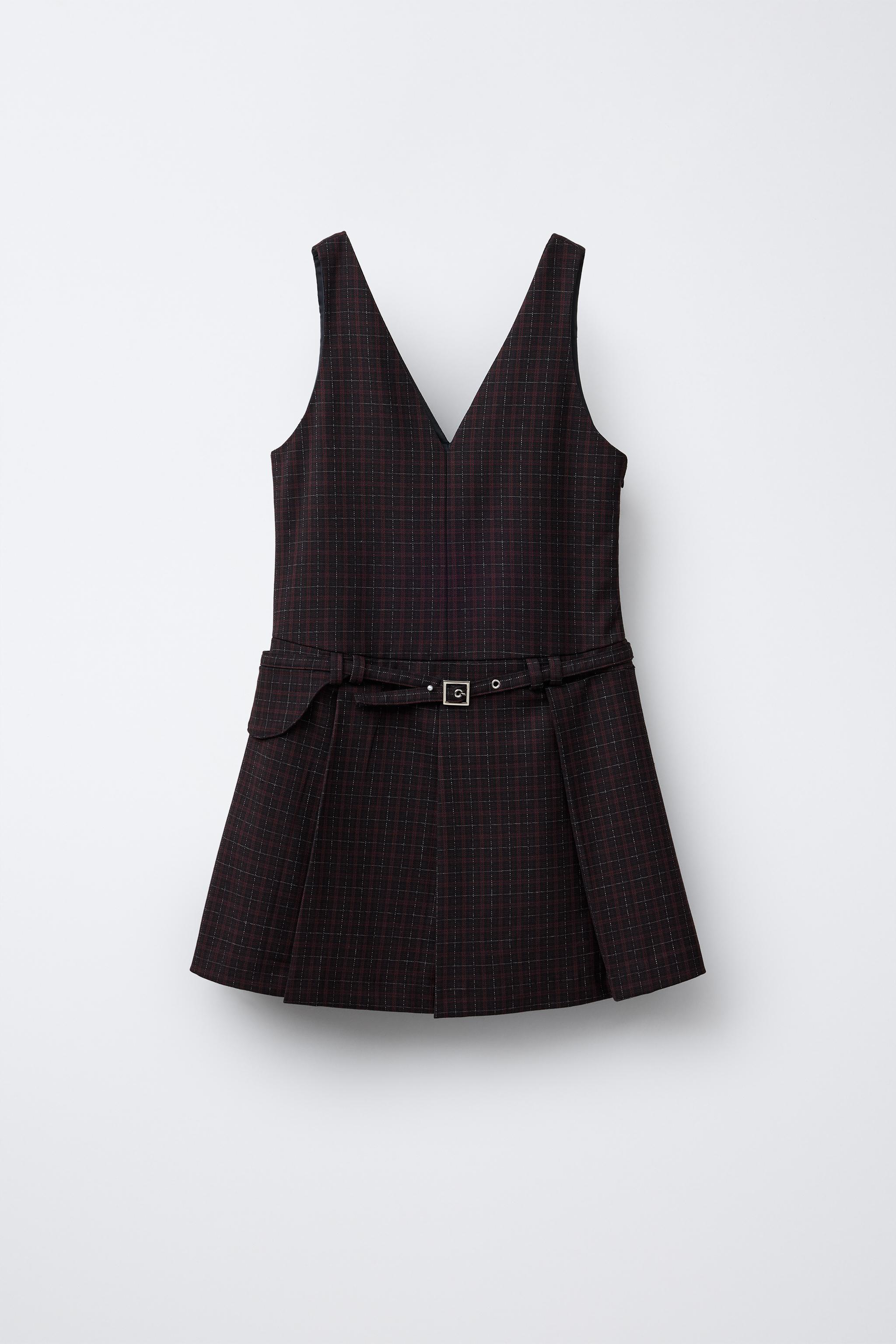 PLAID PINAFORE DRESS